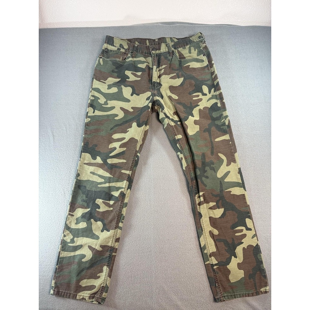Levis 541 Camo Jeans Mens 36x31 Green Athletic Tapered Denim 181810440